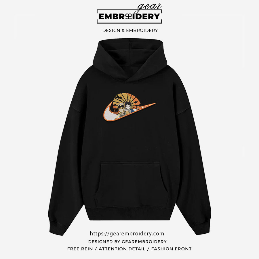 Seita setsuko swoosh grave of the fireflies nike anime Embroidered Design Personalized Embroidered T Shirt Sweatshirt Hoodie Clothing AM014