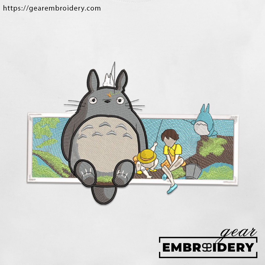 Totoro my neighbor totoro anime Embroidered Design Personalized Embroidered T Shirt Sweatshirt Hoodie Clothing AM017