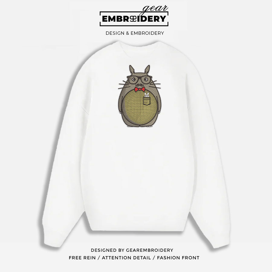 Totoro suit my neighbor totoro anime Embroidered Design Personalized Embroidered T Shirt Sweatshirt Hoodie Clothing AM018