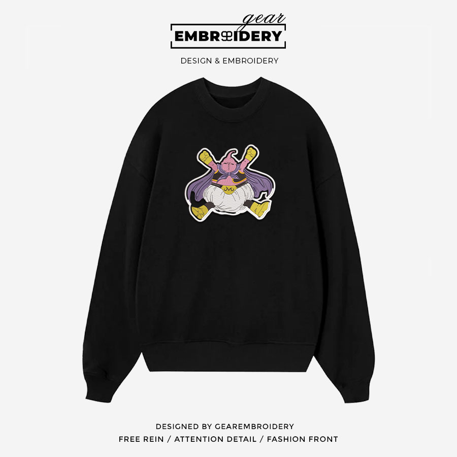 Magin Buu Dragon Ball Anime Embroidered Design Personalized Embroidered T Shirt Sweatshirt Hoodie Clothing DB067