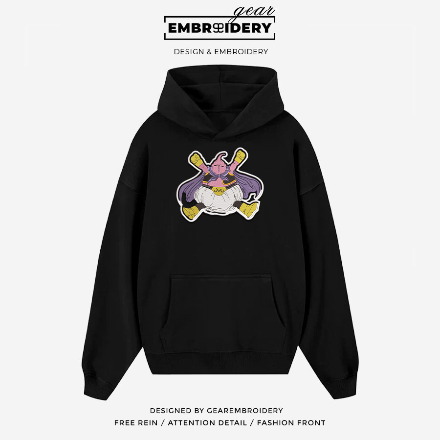 Magin Buu Dragon Ball Anime Embroidered Design Personalized Embroidered T Shirt Sweatshirt Hoodie Clothing DB067