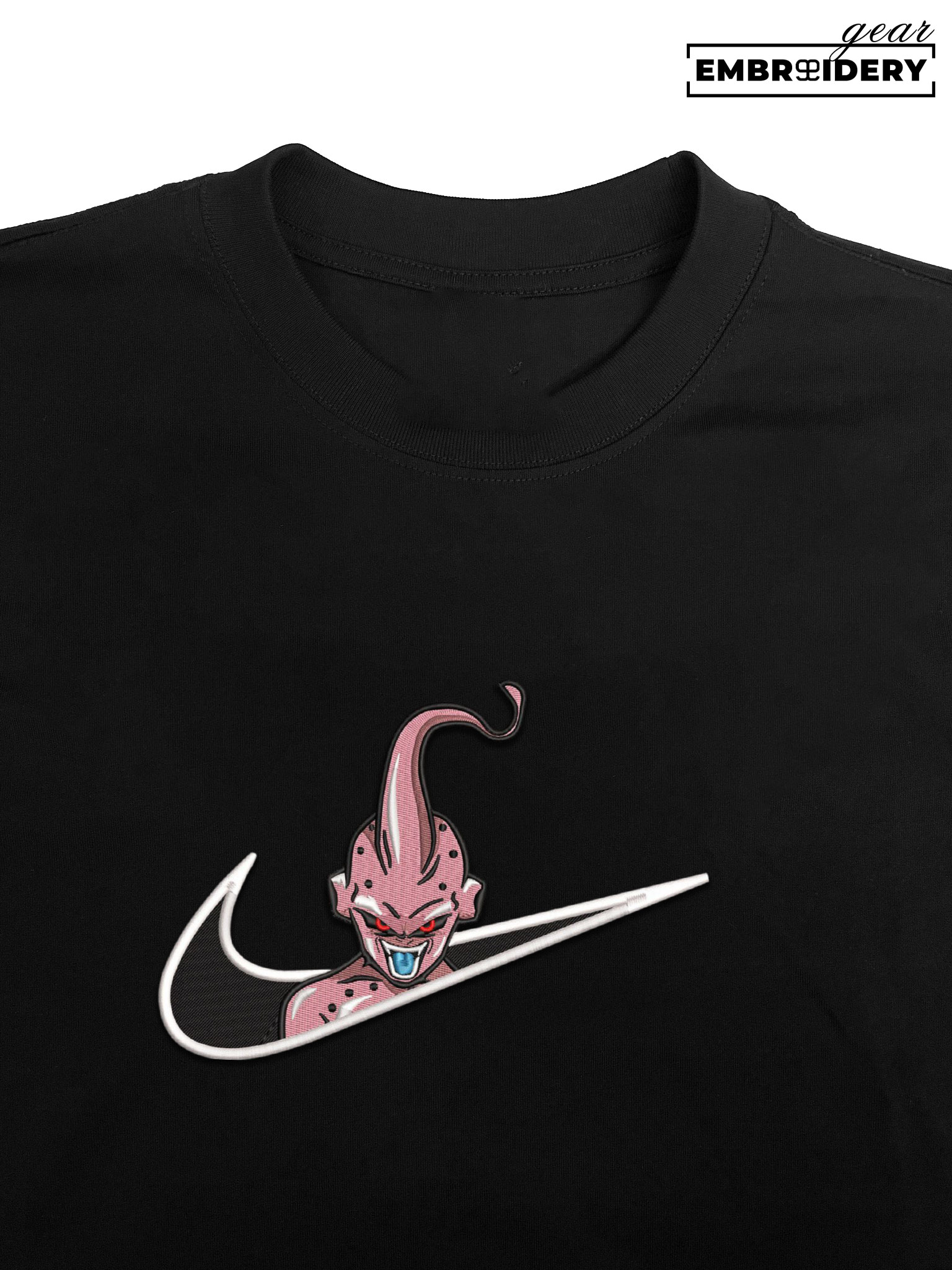 Magin buu swoosh nike Dragon Ball Anime Embroidered Design Personalized Embroidered T Shirt Sweatshirt Hoodie Clothing DB068
