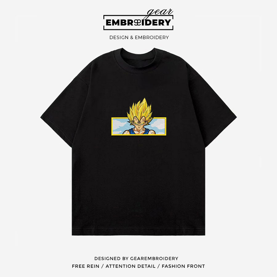 Magin Vegeta Dragon Ball Anime Embroidered Design Personalized Embroidered T Shirt Sweatshirt Hoodie Clothing DB069