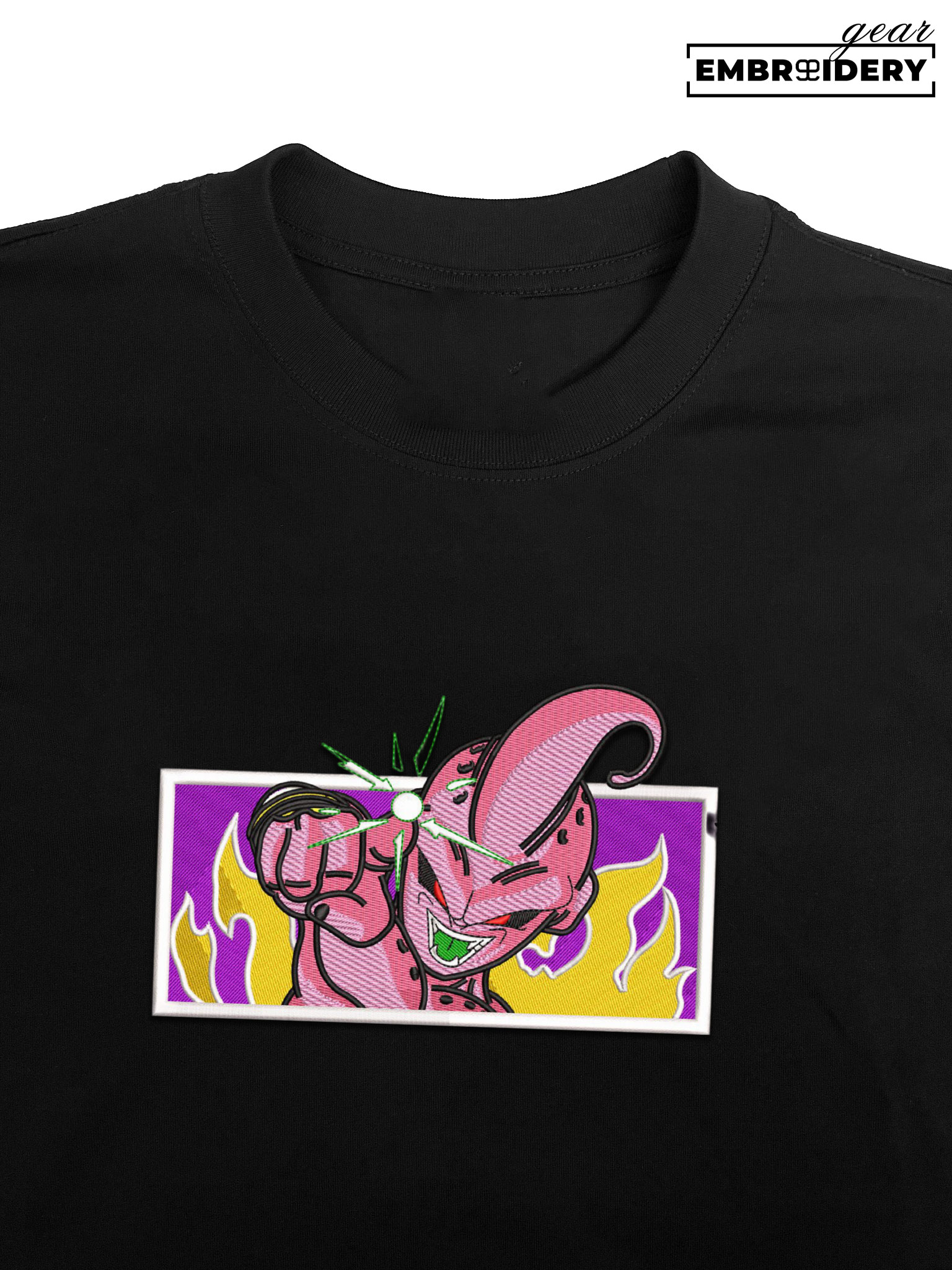 Majin Buu attack Dragon Ball Anime Embroidered Design Personalized Embroidered T Shirt Sweatshirt Hoodie Clothing DB072