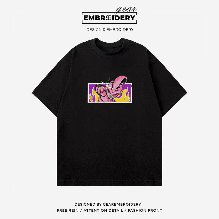Majin Buu attack Dragon Ball Anime Embroidered Design Personalized Embroidered T Shirt Sweatshirt Hoodie Clothing DB072