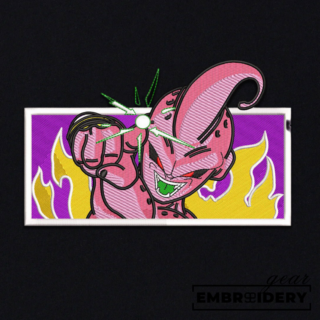 Majin Buu attack Dragon Ball Anime Embroidered Design Personalized Embroidered T Shirt Sweatshirt Hoodie Clothing DB072
