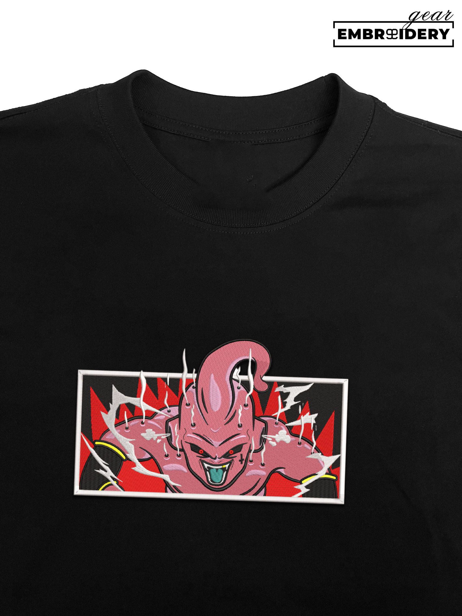 Majin buu Dragon Ball Anime Embroidered Design Personalized Embroidered T Shirt Sweatshirt Hoodie Clothing DB073
