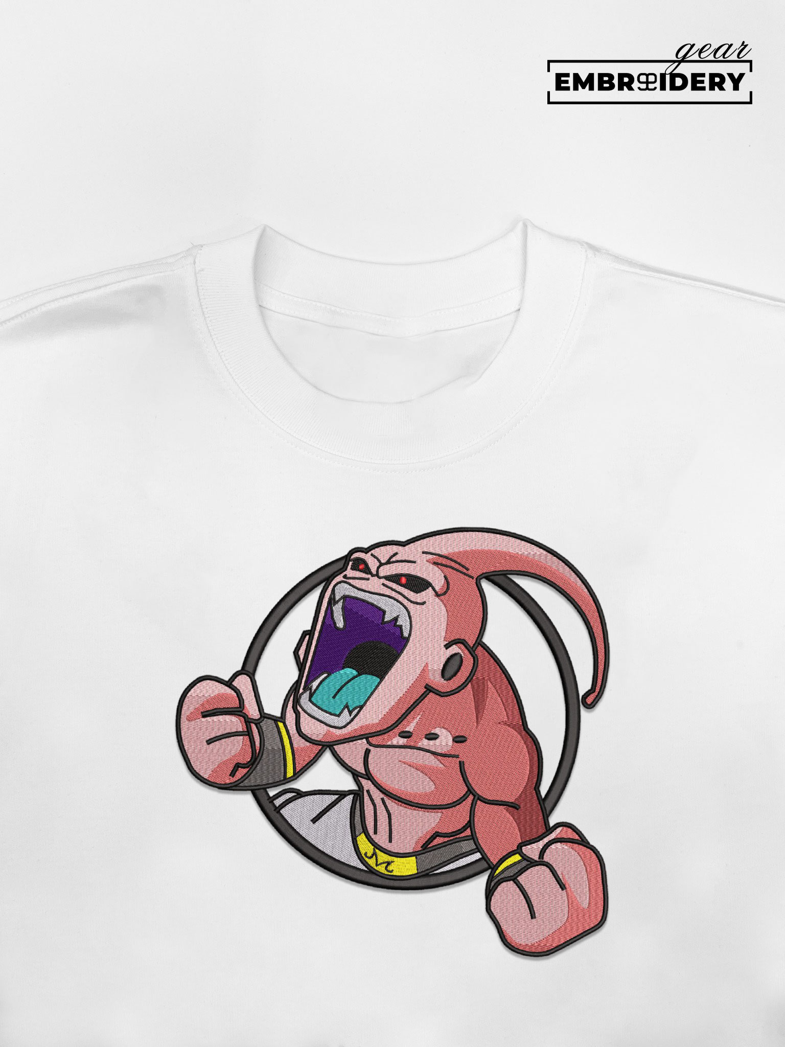 Majin buu Dragon Ball Anime Embroidered Design Personalized Embroidered T Shirt Sweatshirt Hoodie Clothing DB074