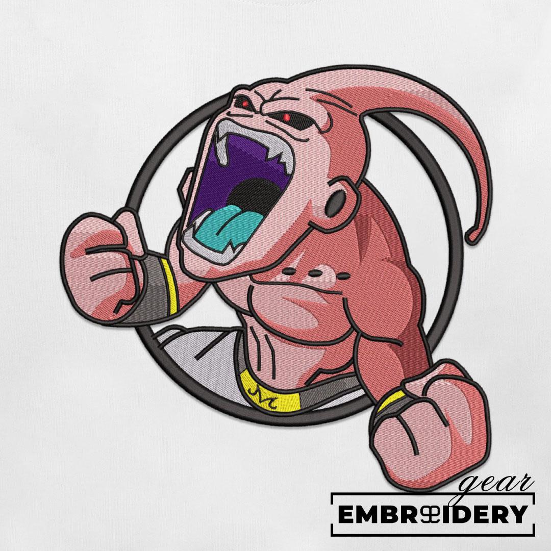 Majin buu Dragon Ball Anime Embroidered Design Personalized Embroidered T Shirt Sweatshirt Hoodie Clothing DB074