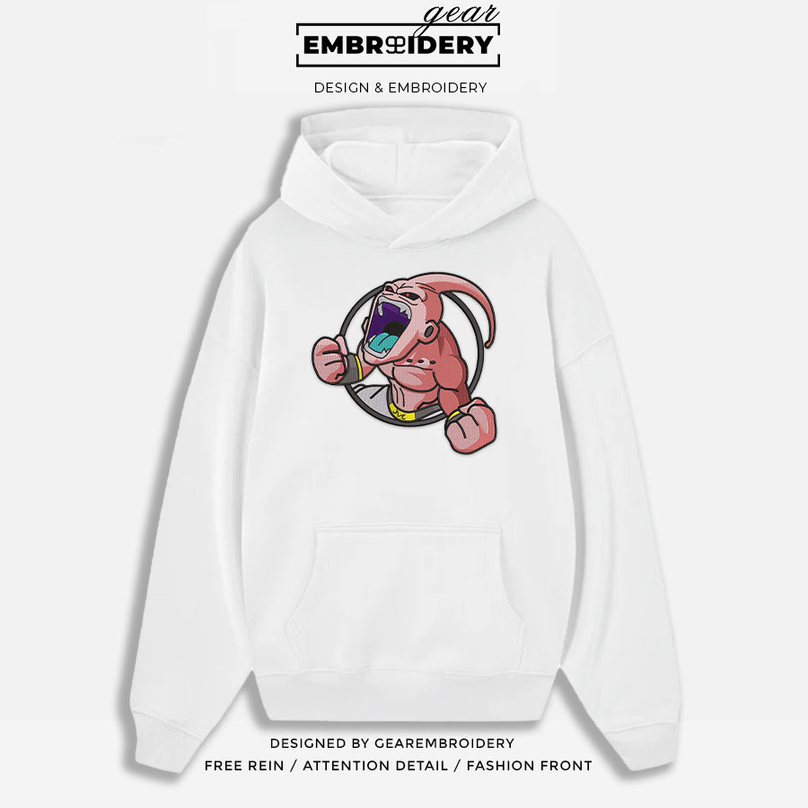Majin buu Dragon Ball Anime Embroidered Design Personalized Embroidered T Shirt Sweatshirt Hoodie Clothing DB074