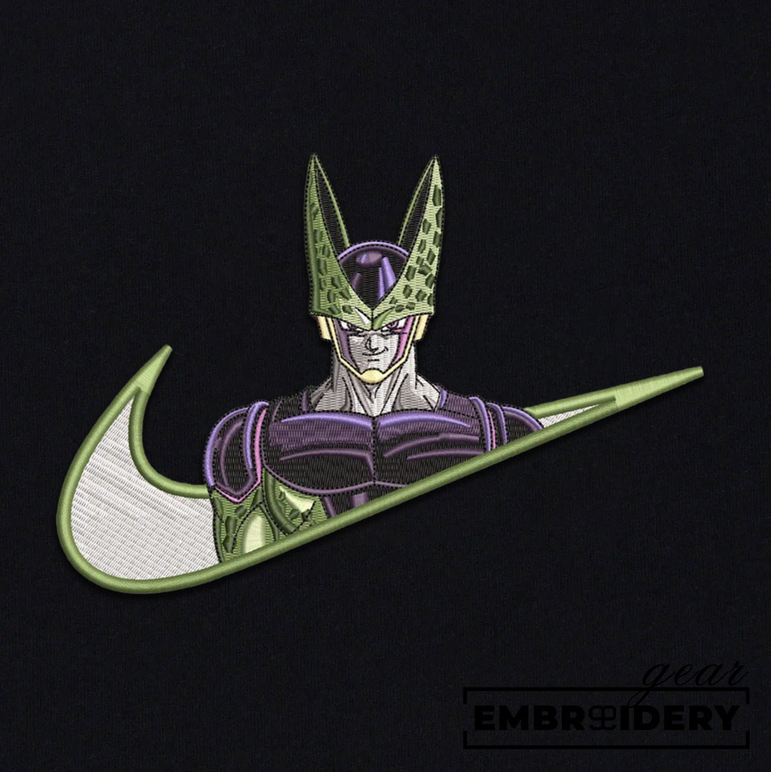 Perfect cell swoosh nike Dragon Ball Anime Embroidered Design Personalized Embroidered T Shirt Sweatshirt Hoodie Clothing DB076