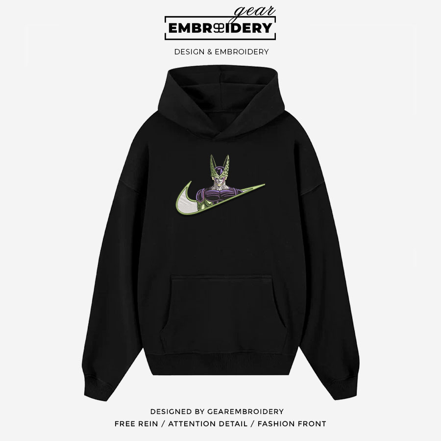 Perfect cell swoosh nike Dragon Ball Anime Embroidered Design Personalized Embroidered T Shirt Sweatshirt Hoodie Clothing DB076
