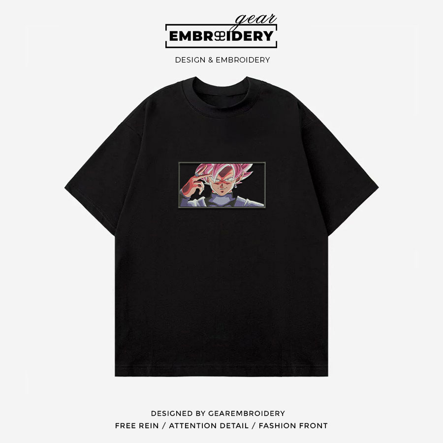 Rose ssj goku Dragon Ball Anime Embroidered Design Personalized Embroidered T Shirt Sweatshirt Hoodie Clothing DB078