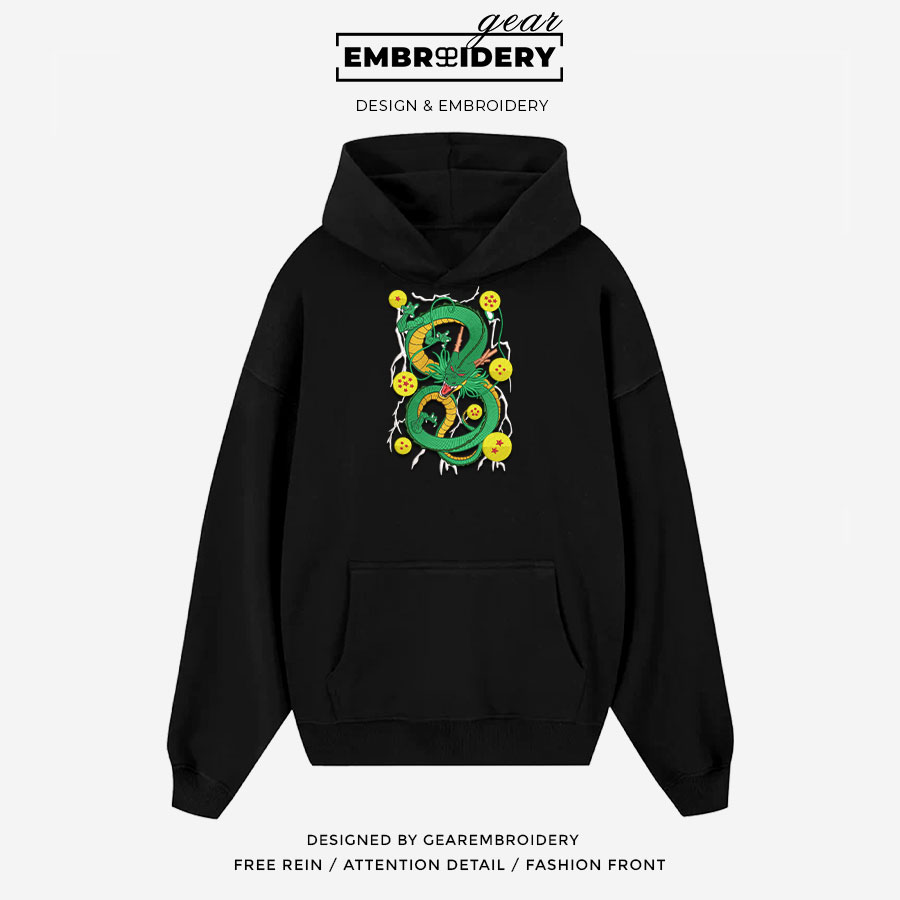 Shenron Dragon Ball Anime Embroidered Design Personalized Embroidered T Shirt Sweatshirt Hoodie Clothing DB082