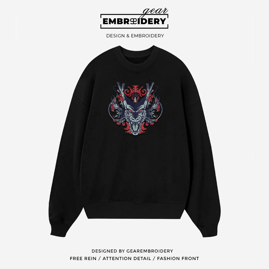 Shenron head Dragon Ball Anime Embroidered Design Personalized Embroidered T Shirt Sweatshirt Hoodie Clothing DB085