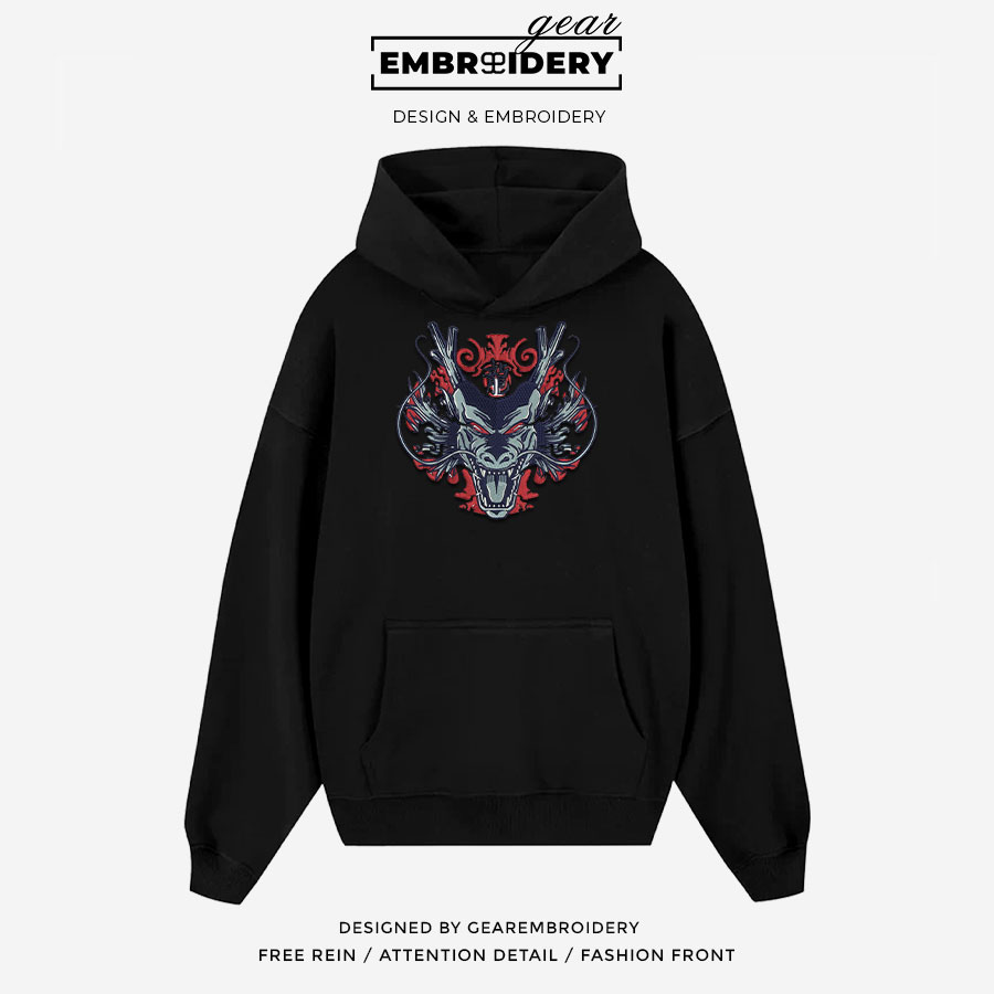 Shenron head Dragon Ball Anime Embroidered Design Personalized Embroidered T Shirt Sweatshirt Hoodie Clothing DB085