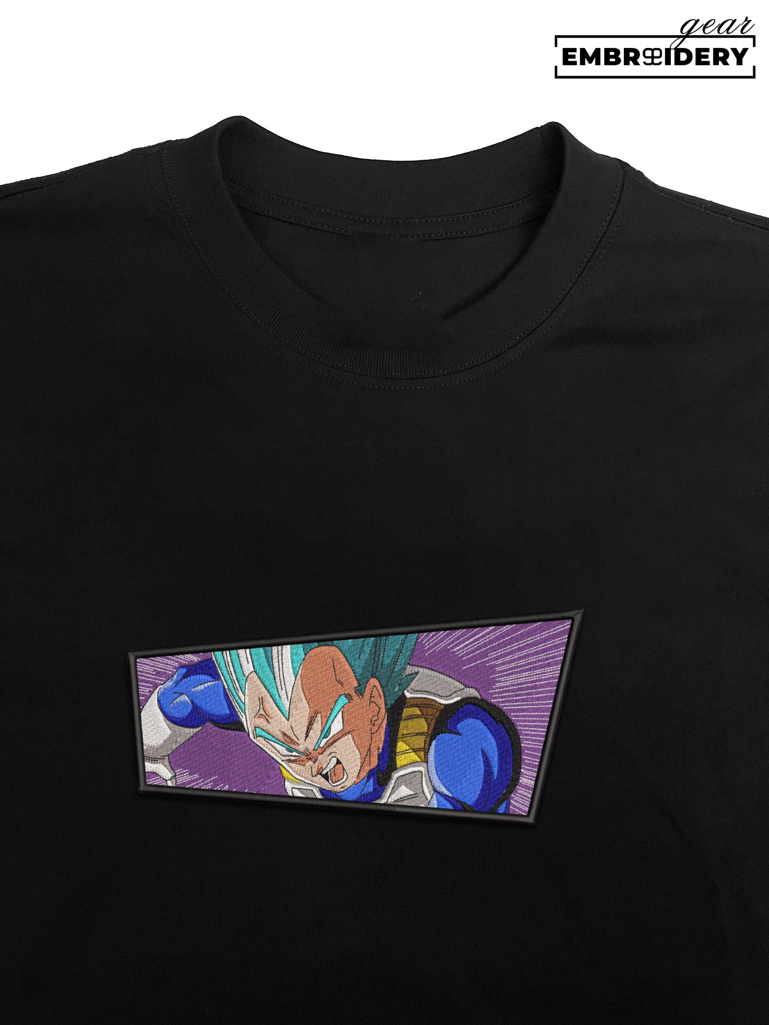 Ssj blue Vegeta Dragon Ball Anime Embroidered Design Personalized Embroidered T Shirt Sweatshirt Hoodie Clothing DB087