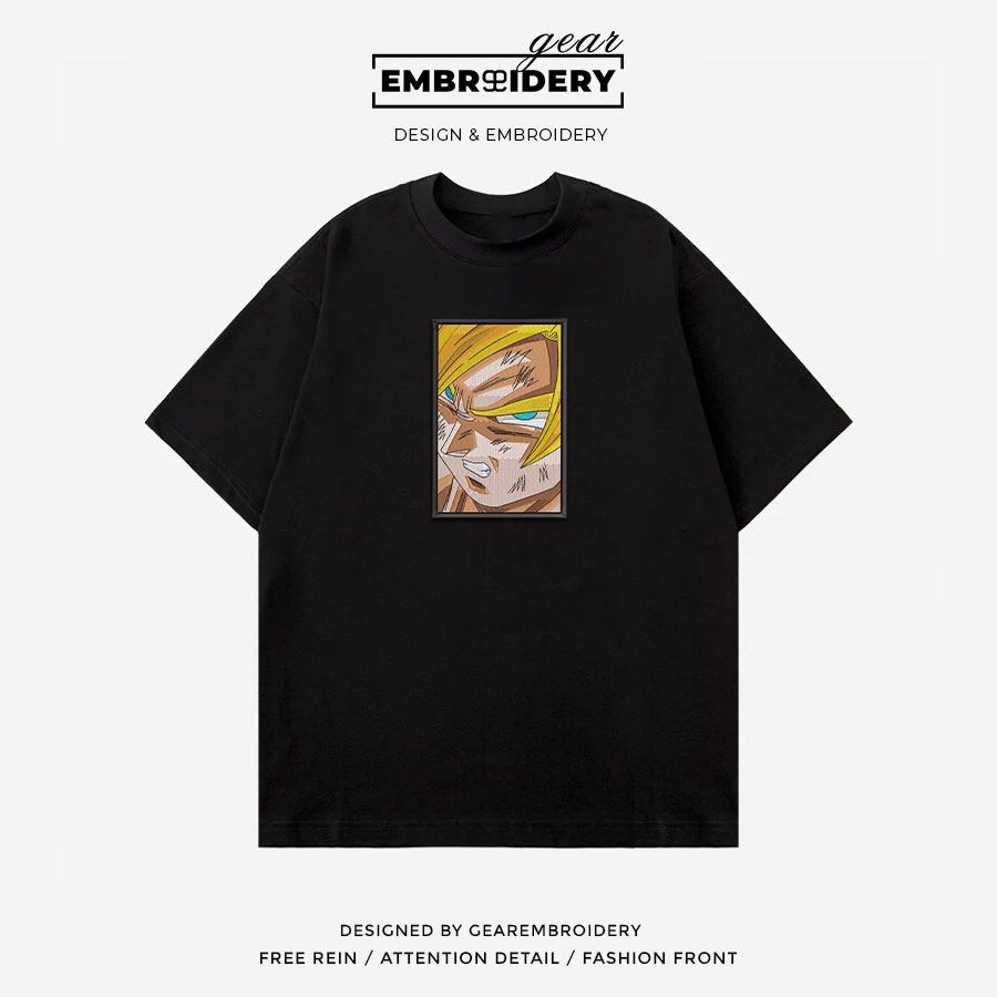 Ssj Goku Dragon Ball Anime Embroidered Design Personalized Embroidered T Shirt Sweatshirt Hoodie Clothing DB090