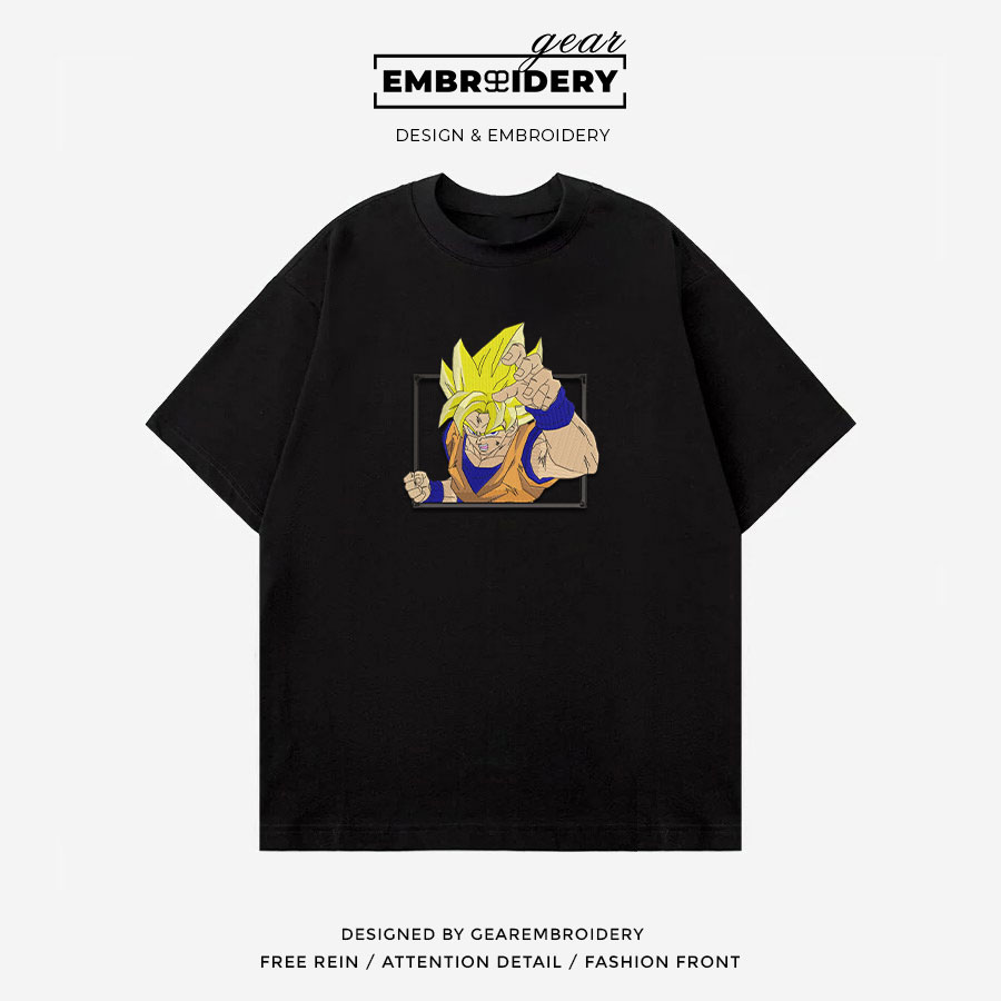 Ssj goku Dragon Ball Anime Embroidered Design Personalized Embroidered T Shirt Sweatshirt Hoodie Clothing DB093