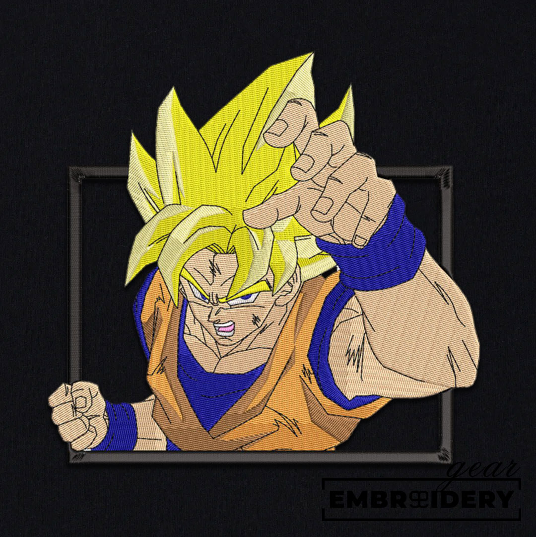 Ssj goku Dragon Ball Anime Embroidered Design Personalized Embroidered T Shirt Sweatshirt Hoodie Clothing DB093