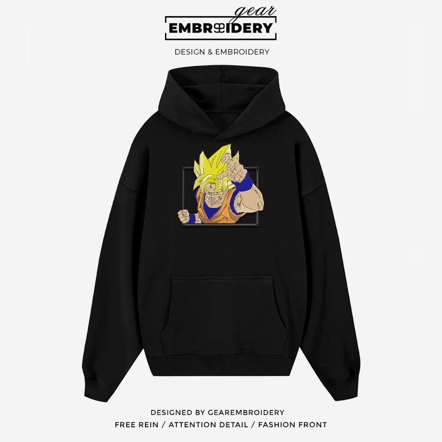 Ssj goku Dragon Ball Anime Embroidered Design Personalized Embroidered T Shirt Sweatshirt Hoodie Clothing DB093