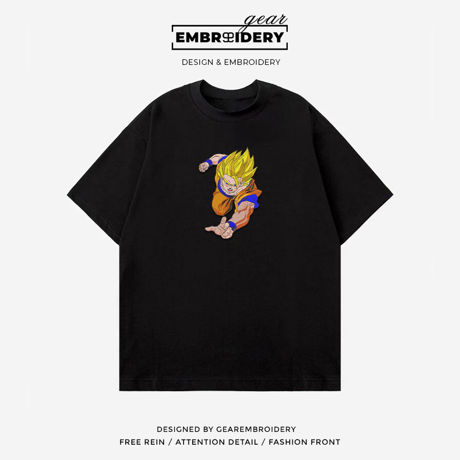 Ssj goku Dragon Ball Anime Embroidered Design Personalized Embroidered T Shirt Sweatshirt Hoodie Clothing DB094