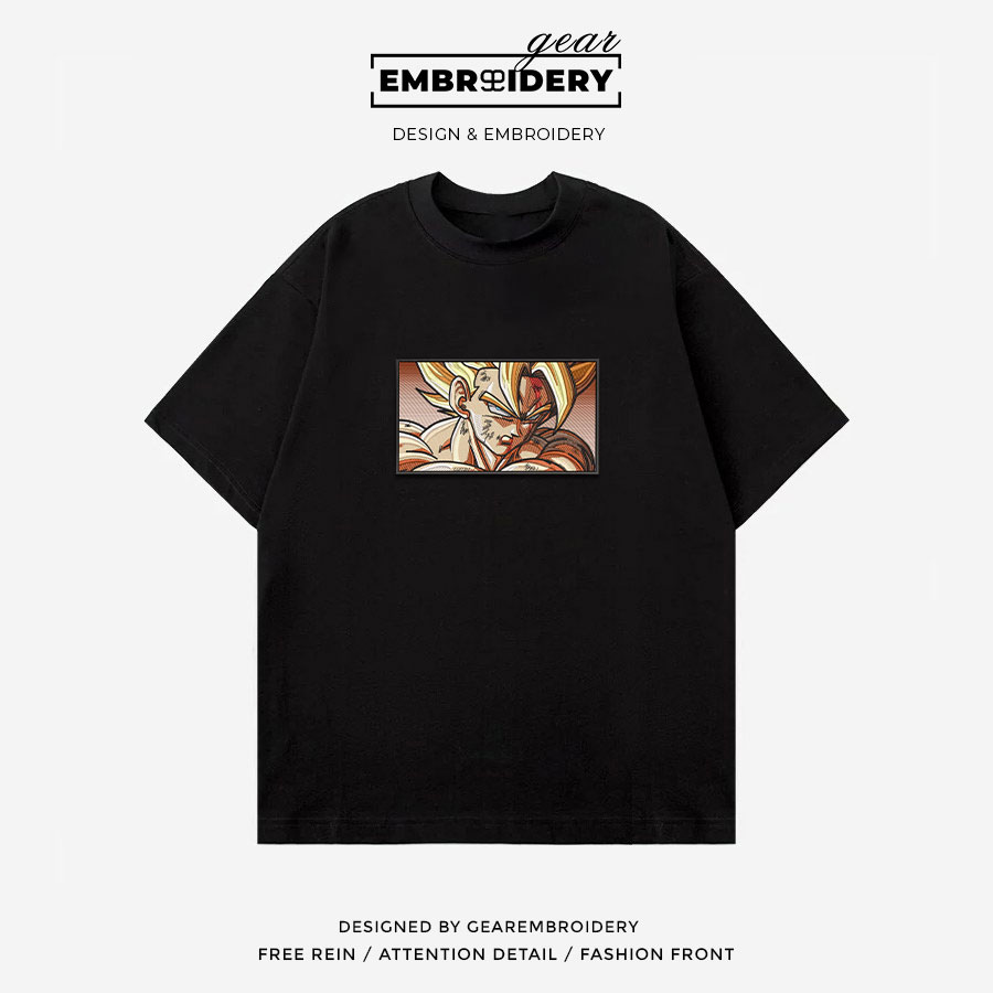 Ssj goku Dragon Ball Anime Embroidered Design Personalized Embroidered T Shirt Sweatshirt Hoodie Clothing DB095