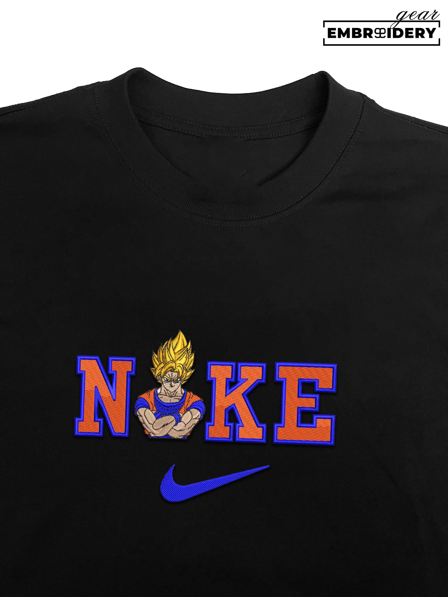 Ssj goku nike nike Dragon Ball Anime Embroidered Design Personalized Embroidered T Shirt Sweatshirt Hoodie Clothing DB096