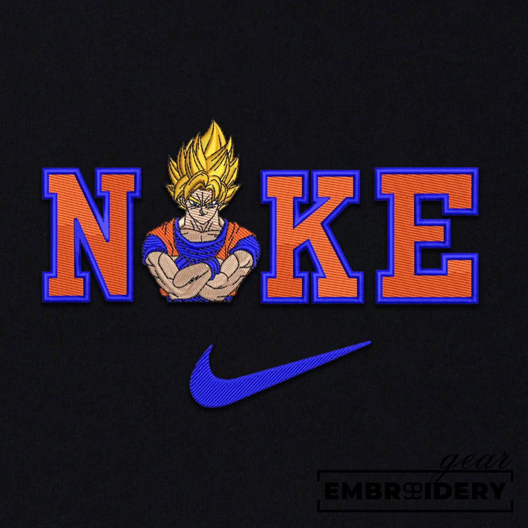 Ssj goku nike nike Dragon Ball Anime Embroidered Design Personalized Embroidered T Shirt Sweatshirt Hoodie Clothing DB096