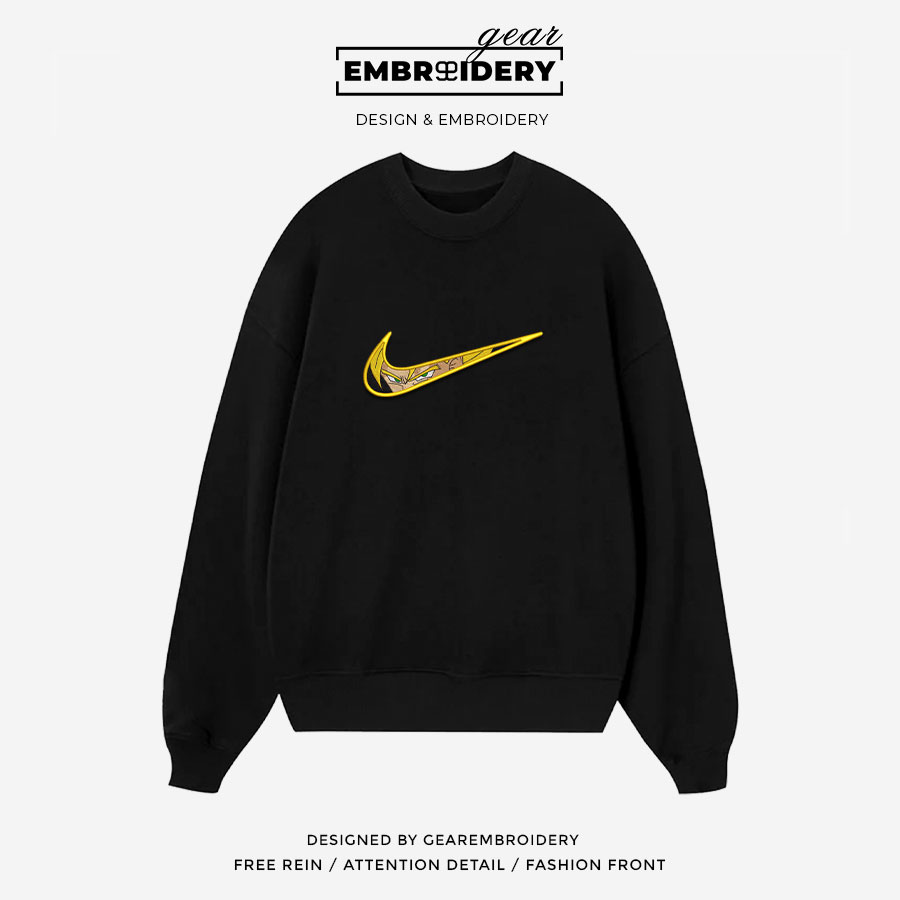 Ssj goku swoosh nike Dragon Ball Anime Embroidered Design Personalized Embroidered T Shirt Sweatshirt Hoodie Clothing DB097