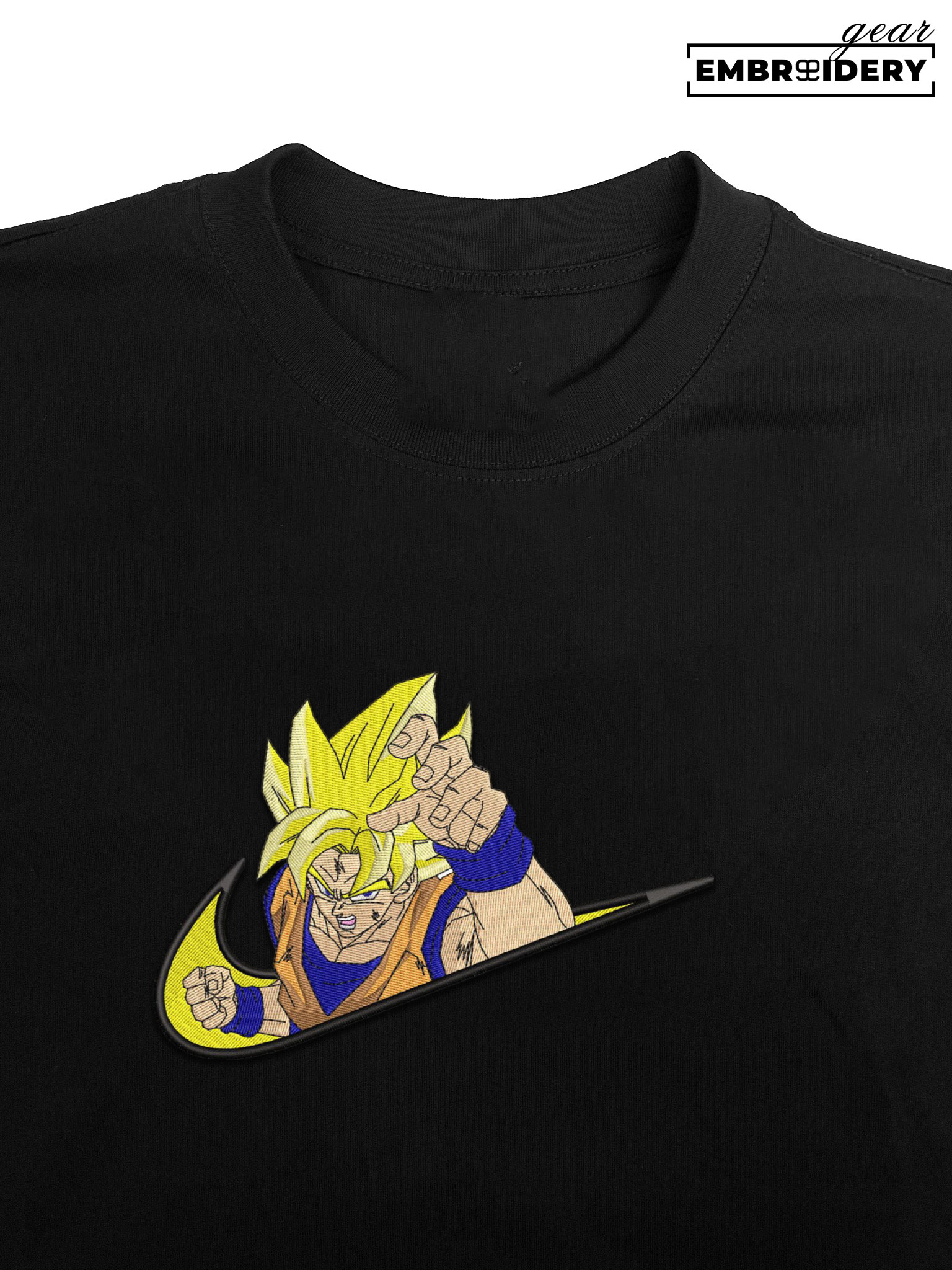 Ssj goku swoosh nike Dragon Ball Anime Embroidered Design Personalized Embroidered T Shirt Sweatshirt Hoodie Clothing DB098