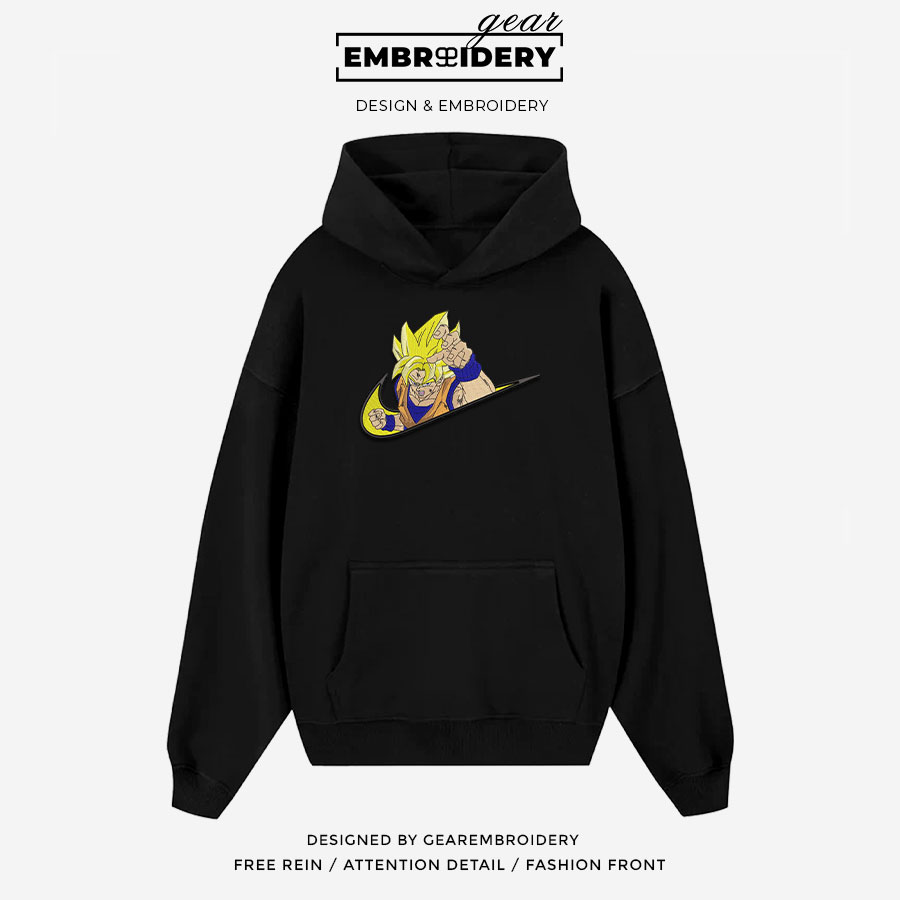 Ssj goku swoosh nike Dragon Ball Anime Embroidered Design Personalized Embroidered T Shirt Sweatshirt Hoodie Clothing DB098