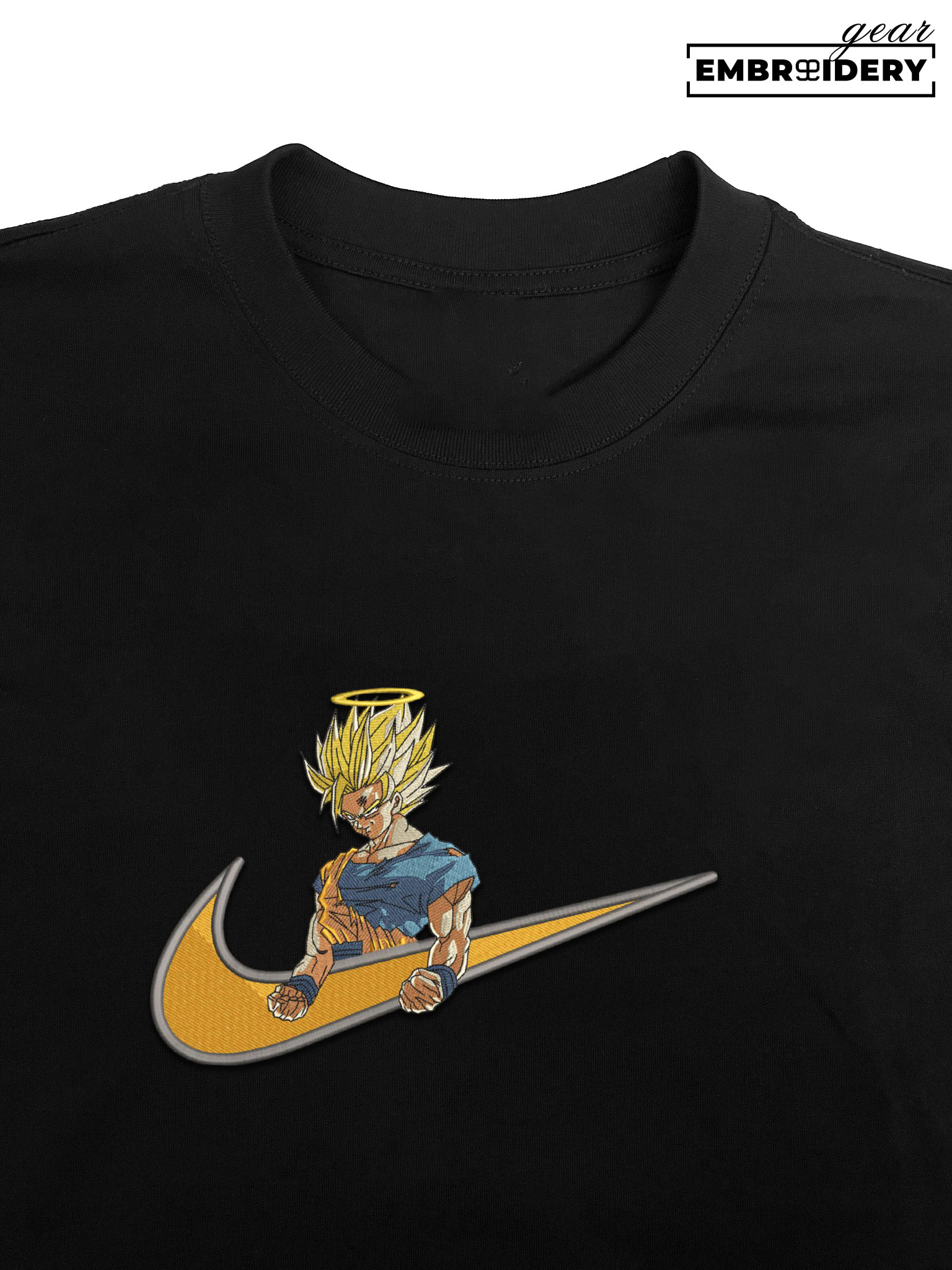 Ssj goku swoosh nike Dragon Ball Anime Embroidered Design Personalized Embroidered T Shirt Sweatshirt Hoodie Clothing DB099