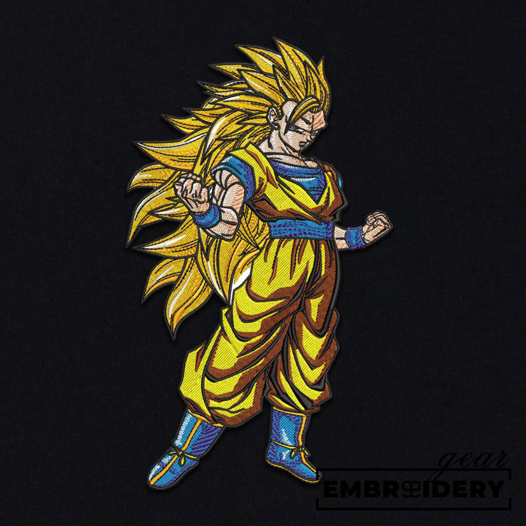 Ssj3 Goku Dragon Ball Anime Embroidered Design Personalized Embroidered T Shirt Sweatshirt Hoodie Clothing DB102