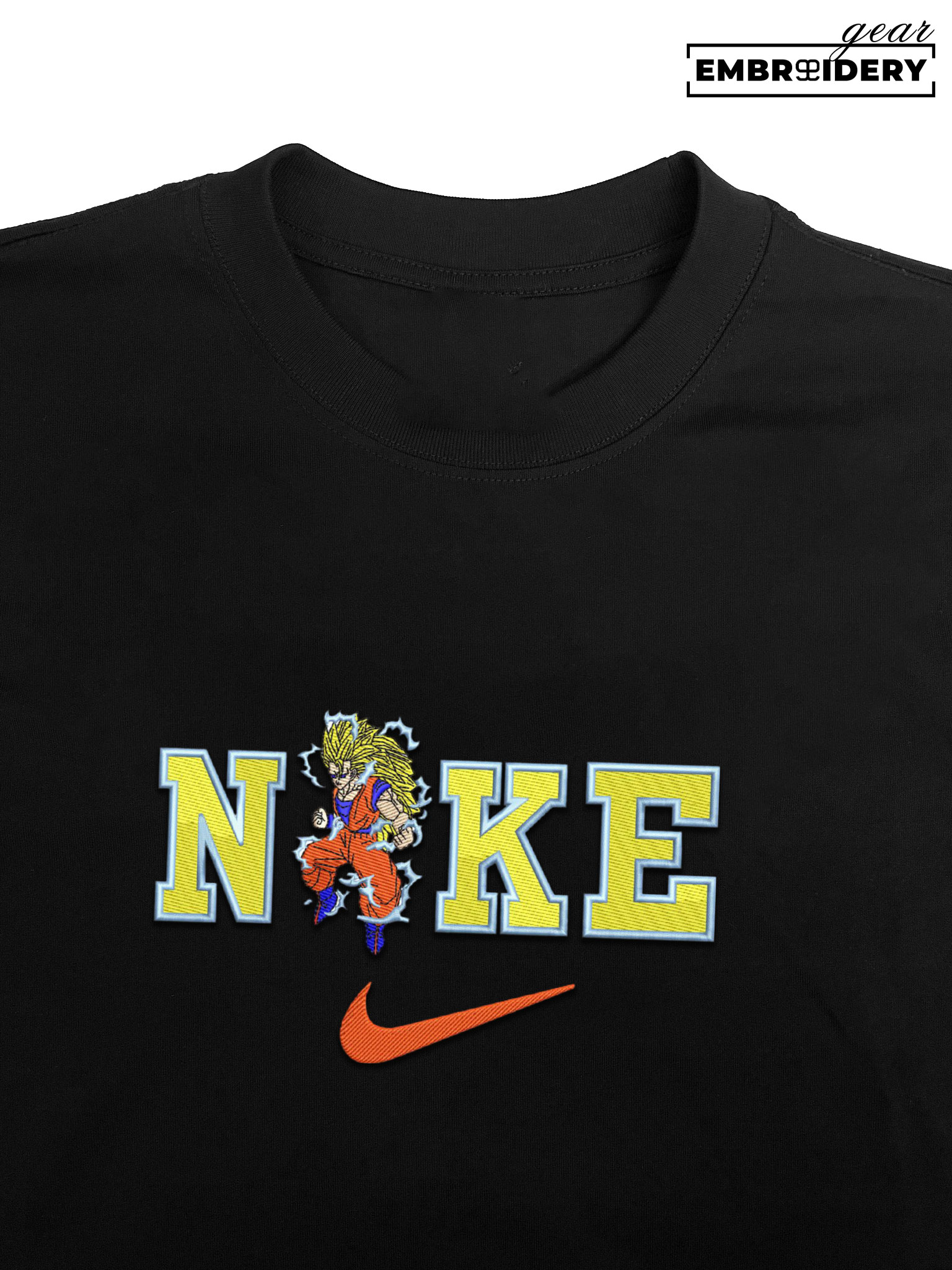 Ssj3 goku nike nike Dragon Ball Anime Embroidered Design Personalized Embroidered T Shirt Sweatshirt Hoodie Clothing DB104