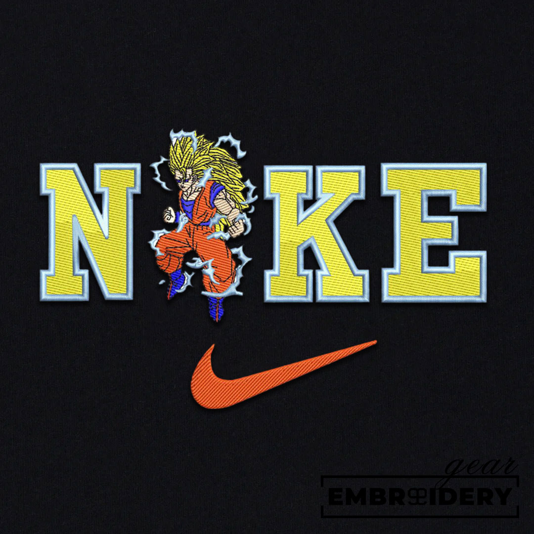 Ssj3 goku nike nike Dragon Ball Anime Embroidered Design Personalized Embroidered T Shirt Sweatshirt Hoodie Clothing DB104