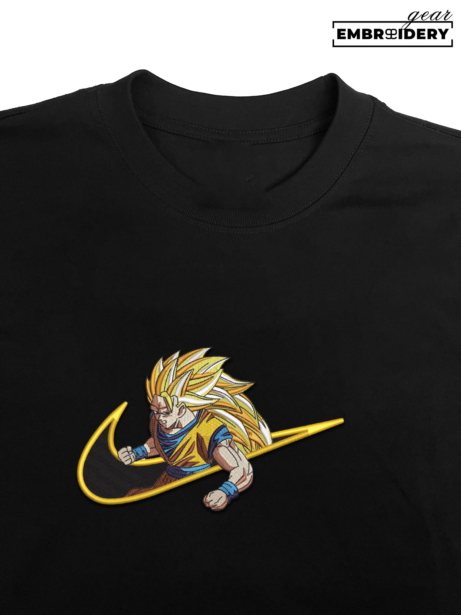 Ssj3 goku swoosh nike Dragon Ball Anime Embroidered Design Personalized Embroidered T Shirt Sweatshirt Hoodie Clothing DB105