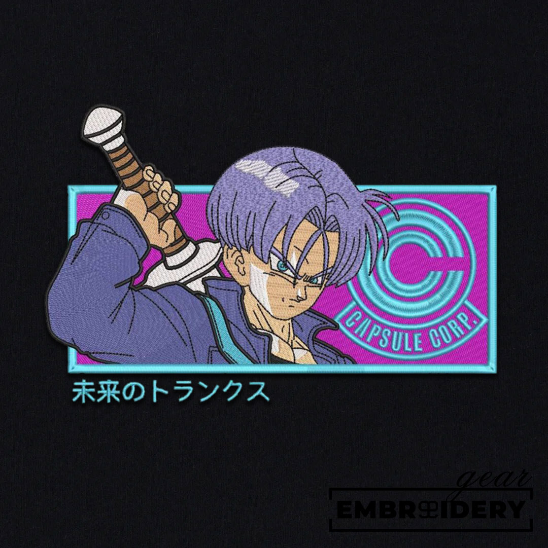 Trunks Dragon Ball Anime Embroidered Design Personalized Embroidered T Shirt Sweatshirt Hoodie Clothing DB106