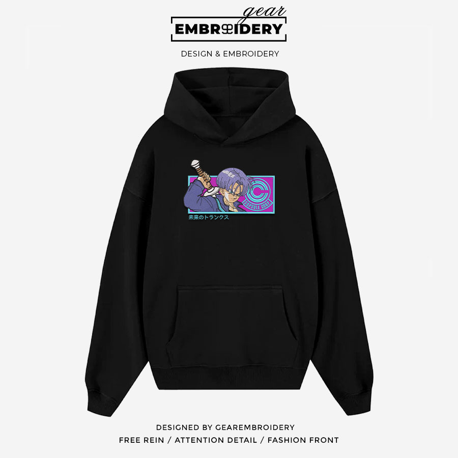 Trunks Dragon Ball Anime Embroidered Design Personalized Embroidered T Shirt Sweatshirt Hoodie Clothing DB106