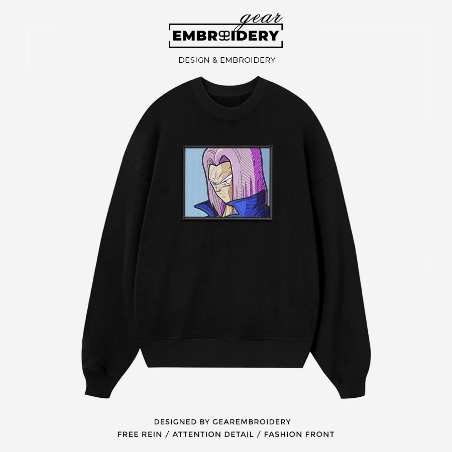 Trunks Dragon Ball Anime Embroidered Design Personalized Embroidered T Shirt Sweatshirt Hoodie Clothing DB107