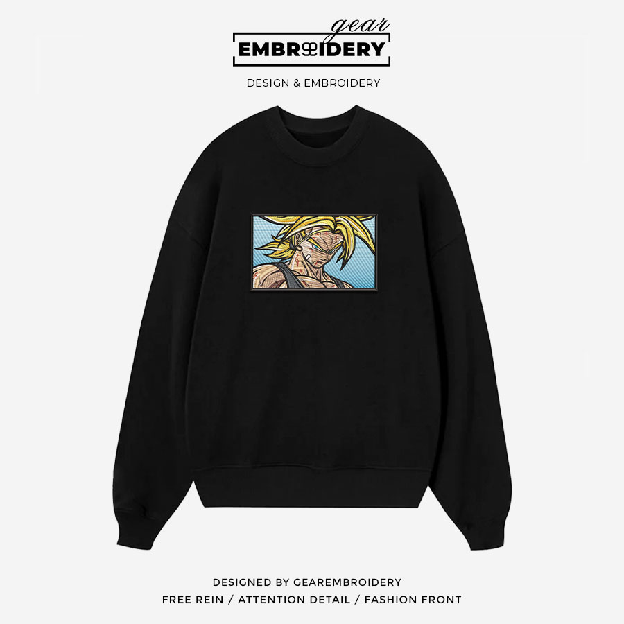 Trunks Dragon Ball Anime Embroidered Design Personalized Embroidered T Shirt Sweatshirt Hoodie Clothing DB108