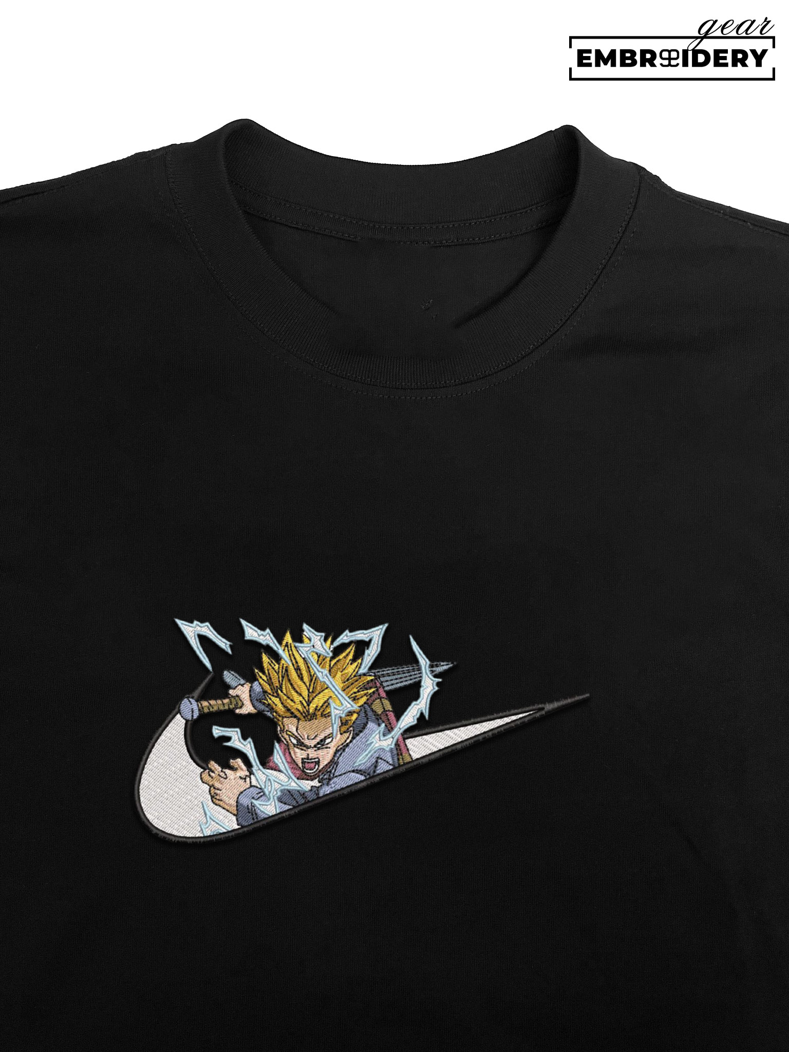 Trunks swoosh nike Dragon Ball Anime Embroidered Design Personalized Embroidered T Shirt Sweatshirt Hoodie Clothing DB111