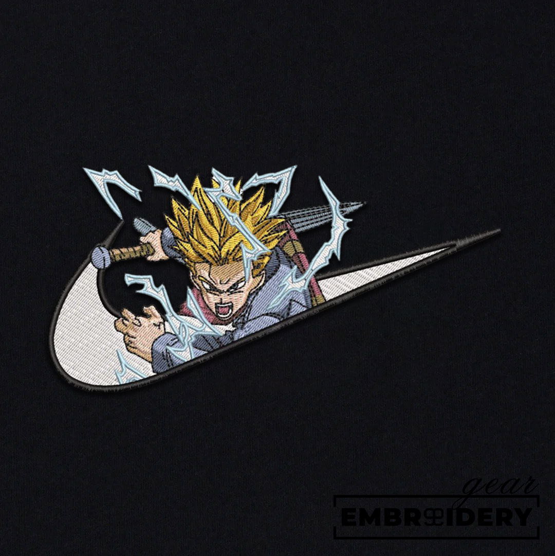 Trunks swoosh nike Dragon Ball Anime Embroidered Design Personalized Embroidered T Shirt Sweatshirt Hoodie Clothing DB111