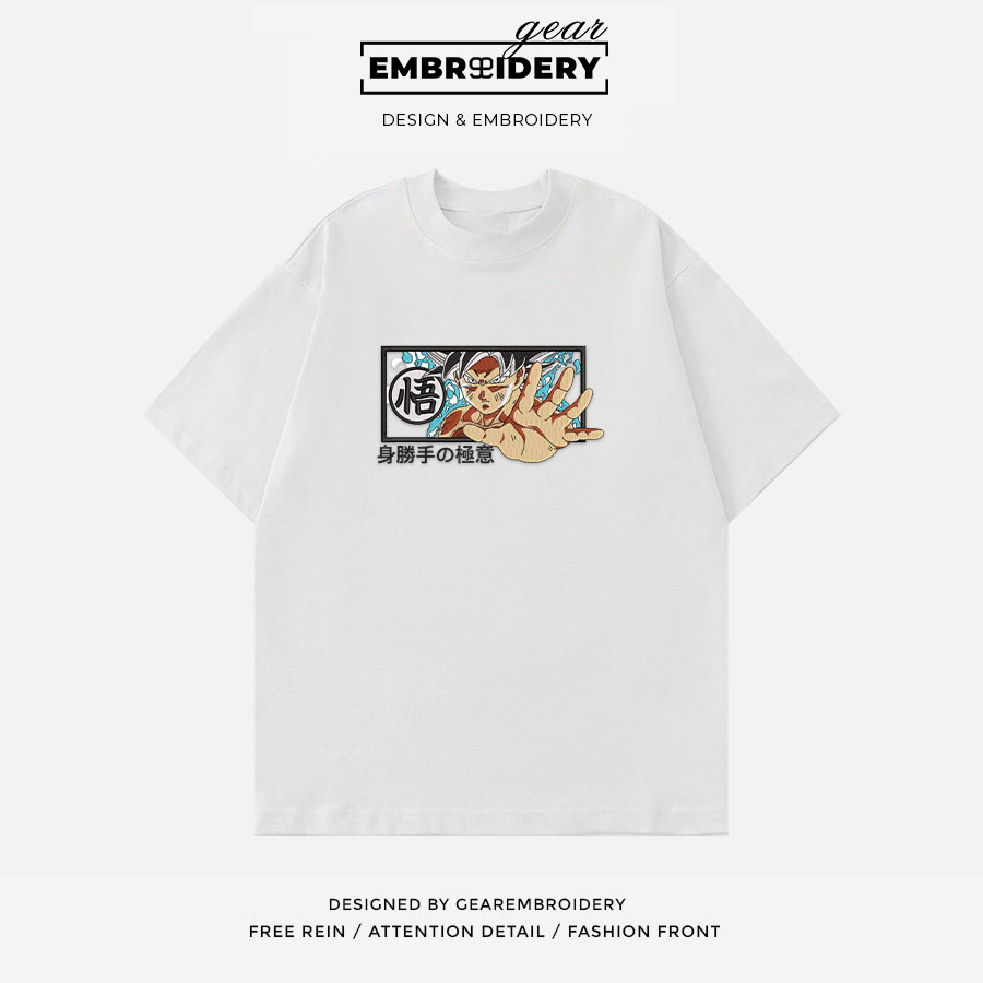 Ultra instinct Goku Dragon Ball Anime Embroidered Design Personalized Embroidered T Shirt Sweatshirt Hoodie Clothing DB112