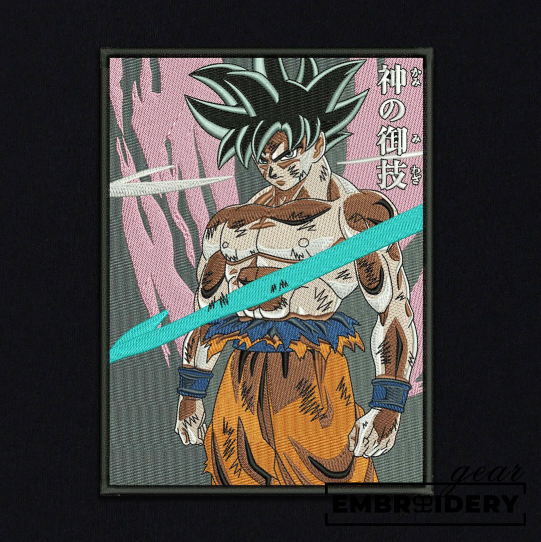 Ultra instinct goku Dragon Ball Anime Embroidered Design Personalized Embroidered T Shirt Sweatshirt Hoodie Clothing DB113