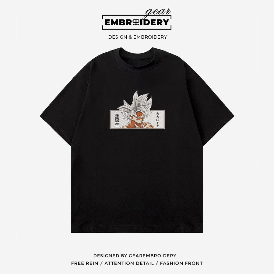 Ultra instinct goku Dragon Ball Anime Embroidered Design Personalized Embroidered T Shirt Sweatshirt Hoodie Clothing DB114