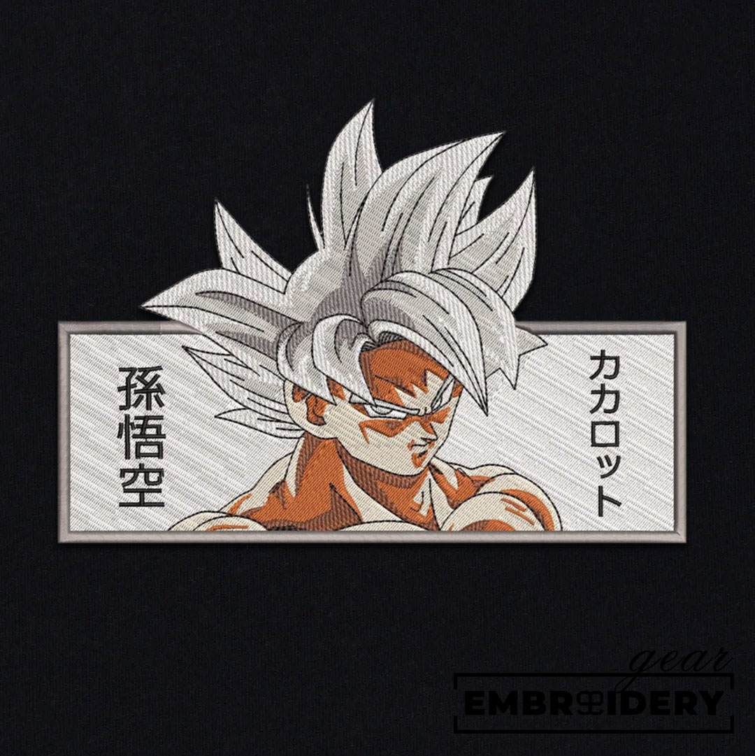 Ultra instinct goku Dragon Ball Anime Embroidered Design Personalized Embroidered T Shirt Sweatshirt Hoodie Clothing DB114