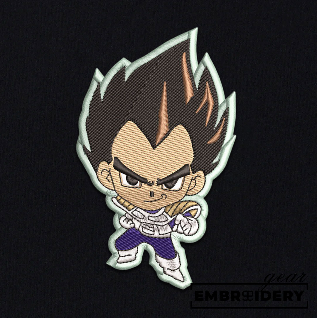 Vegeta chibi Dragon Ball Anime Embroidered Design Personalized Embroidered T Shirt Sweatshirt Hoodie Clothing DB115