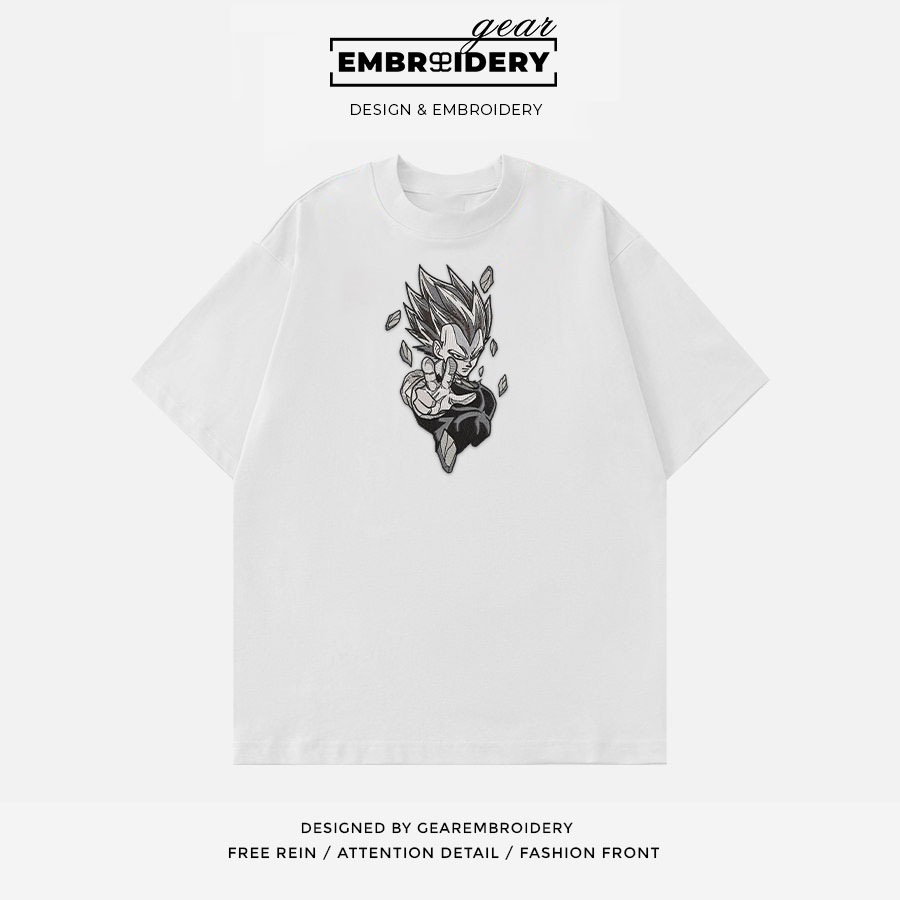 Vegeta Dragon Ball Anime Embroidered Design Personalized Embroidered T Shirt Sweatshirt Hoodie Clothing DB116
