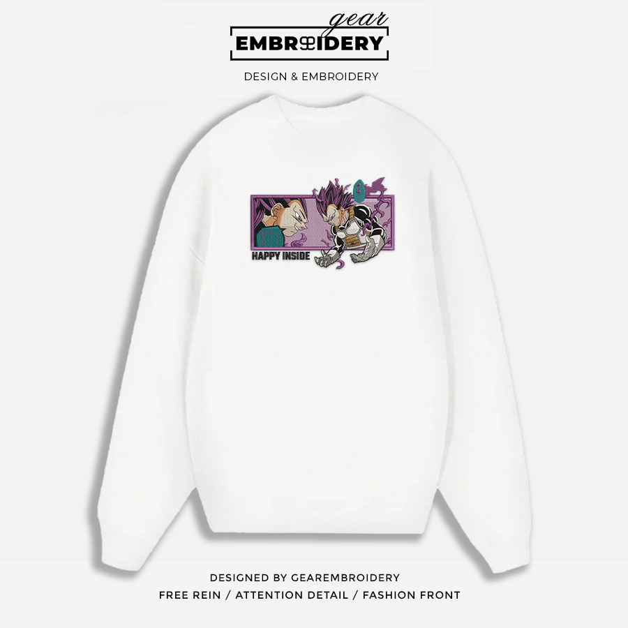Vegeta Dragon Ball Anime Embroidered Design Personalized Embroidered T Shirt Sweatshirt Hoodie Clothing DB117